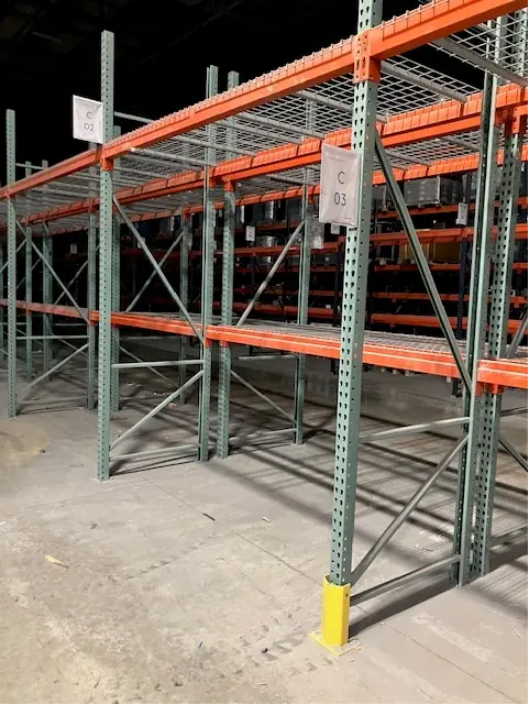 A row of Racking materials inside a warehouse